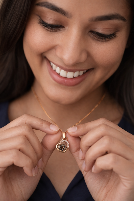 Rose Gold Dual Heart Pendant