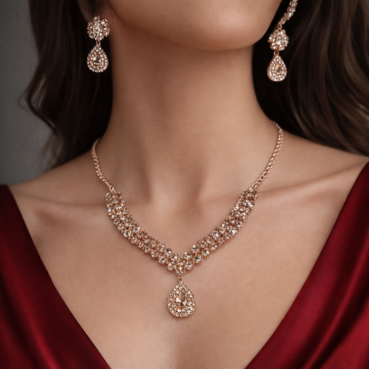 Rose Gold Elegant Necklace Set