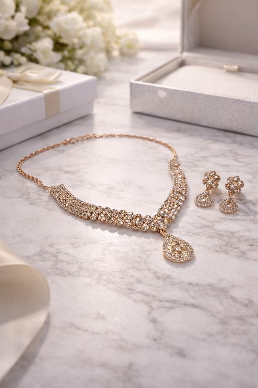 Rose Gold Elegant Necklace Set