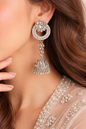 Silver Stone Jhumka